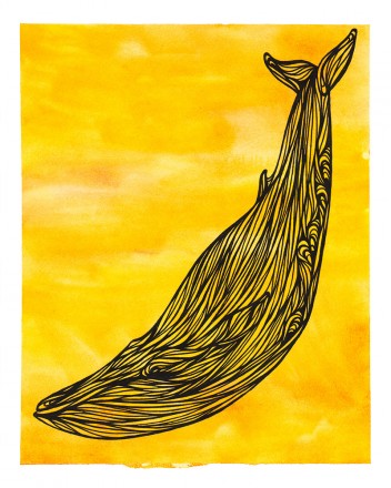 Blue Whale on Yellow